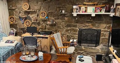 wood burning fireplace