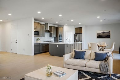 Living room featuring recessed lighting