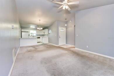 View of the spacious living room/ dining room!