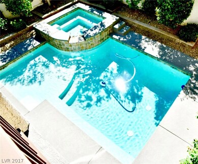 View of pool/spa off Master Bedroom balcony