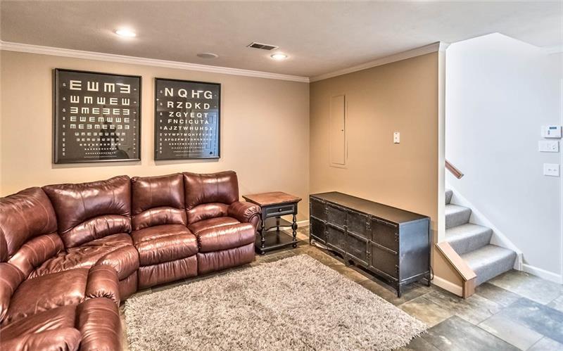 Finished Gameroom with Radiant Heat, Mini Kitchen,