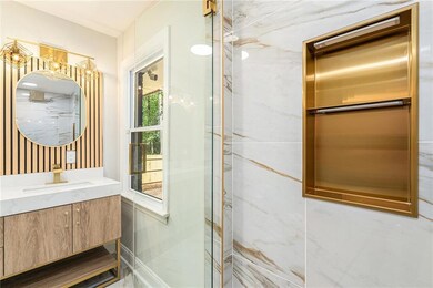 Full bath featuring vanity