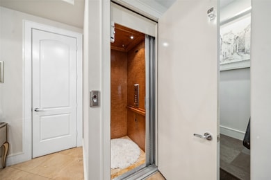 An in-home elevator provides effortless access to