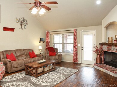 Spacious living area with vaulted ceiling