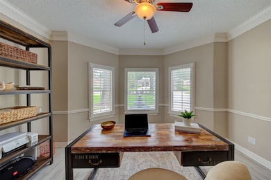 A serene office with plenty of room for your desk,