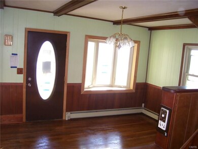 Front entry door into dining room