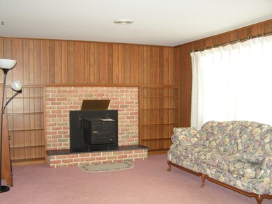 living Room with Built in Shelves