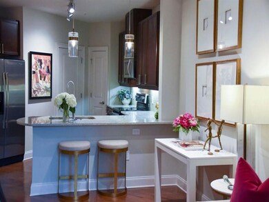 Kitchen featuring dark hardwood / wood-style floor