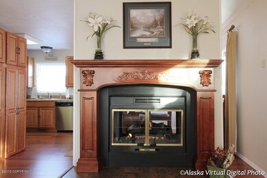 Lovely wood fireplace