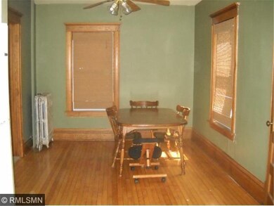 Dining room with original hard wood floors