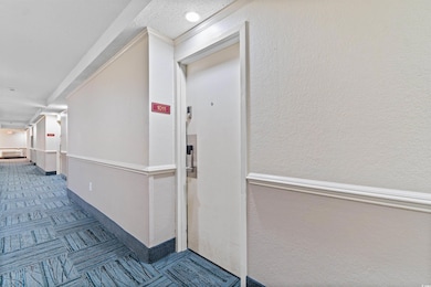 Doorway to property with stucco siding