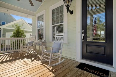 Pretty front porch with carolina blue beadboard ce