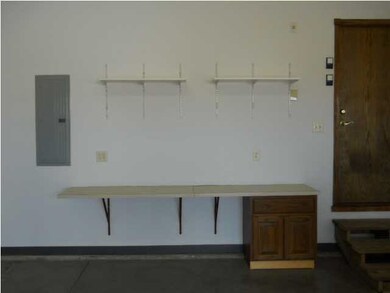 Work shop area in finished oversize heated garage 