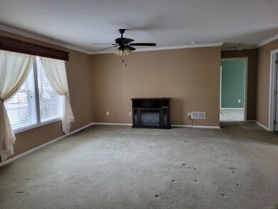 Living room with electric fireplace