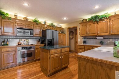 Spacious kitchen with island.