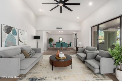 Virtually Staged Livng Room and Dining A