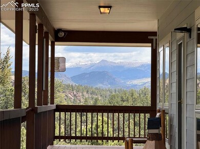 View of Pikes Peak from wraparound deck