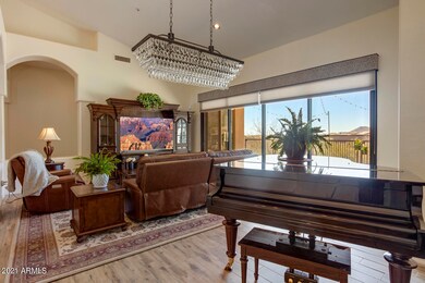 Living dining room with pocket doors