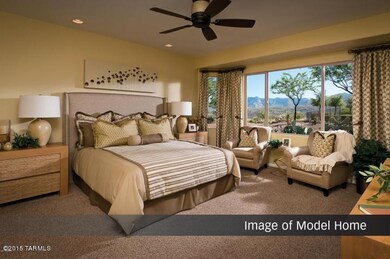 Master bedroom of model home.