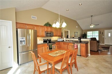 Open Kitchen With Vaulted Ceiling
