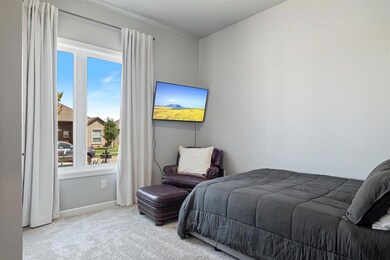 Carpeted bedroom with multiple windows
