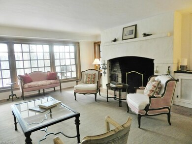 The family room's central accent is its large hear