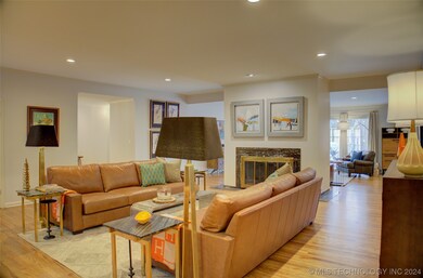 Formal dining room and original fireplace.