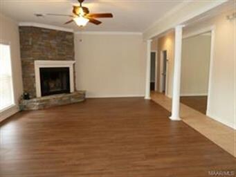 Family room downstairs has new flooring.