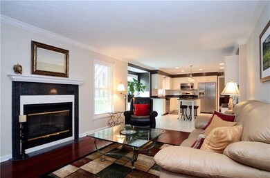 The family room opens to the kitchen and includes 