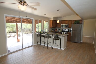 From family room into kitchen
