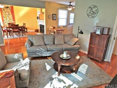 Living Room View to Family Room Dining Area