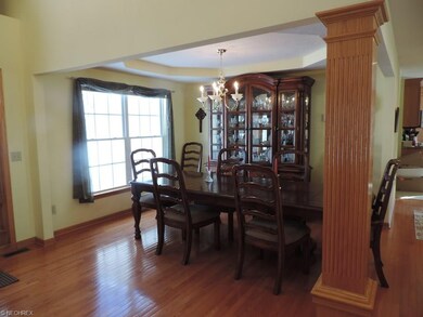Dining room/reading room flanked with pillar.  Har