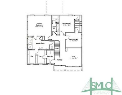 2nd Floor Plan. Two secondary bedrooms  and a loft