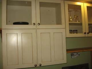 New antique white cabinets
