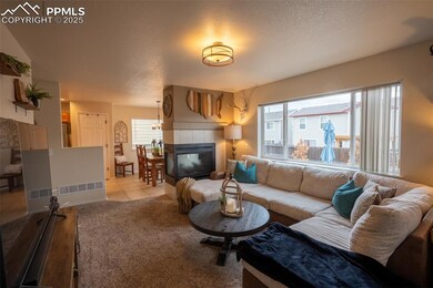Main floor living room, view from garage door