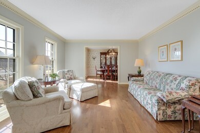 The formal living room is large and gets a lot of 
