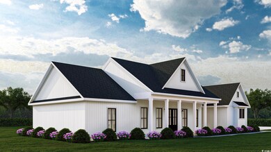 View of front facade featuring covered porch and a