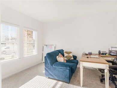 Office with light carpet