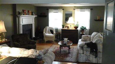 Living room with gas fireplace...