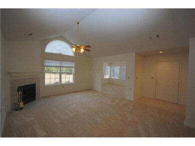 Spacious living room with a gas fireplace!