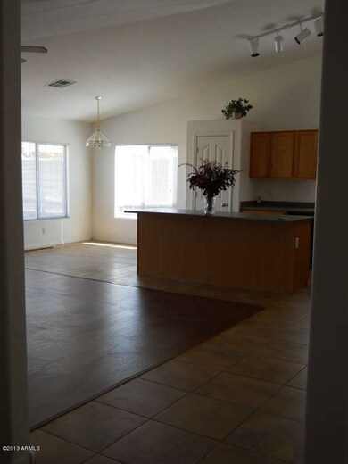 open family room;vaulted ceiling