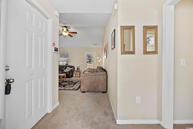 Corridor with light carpet