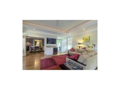 Lovely hardwoods frame this unique space.