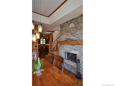 Brick fireplace in Dining room