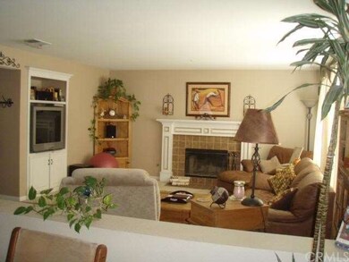 Living room with built-in media center