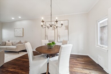 Dining room with view of beautiful, private back p