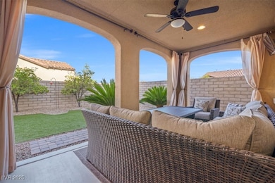 Step outside to relax underneath the covered patio, surrounded by backyard space designed for effortless outdoor living. Experience the new standard of Summerlin luxury in this stunning corner-lot gem, situated behind a gated community in the prestigious village of The Paseos.