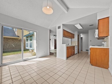 Dining room looking at sliding door to patio