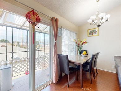 Sliding door to a newly updated balcony.