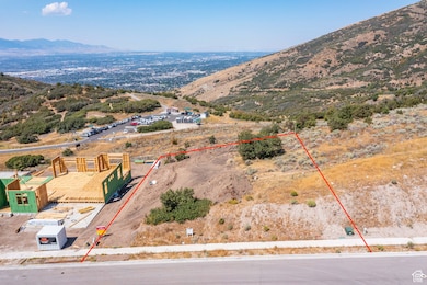 Aerial view of property's location featuring mountains and property boundaries highlighted